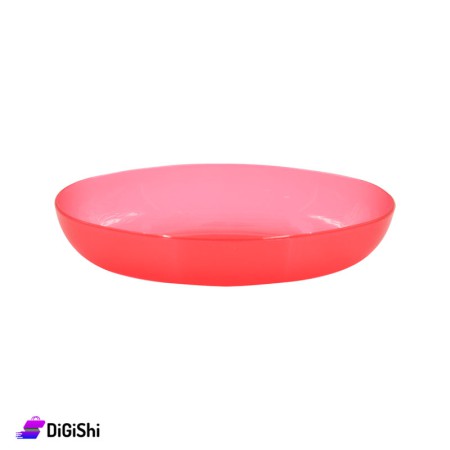 Oval Shaped Plastic Dish - Red