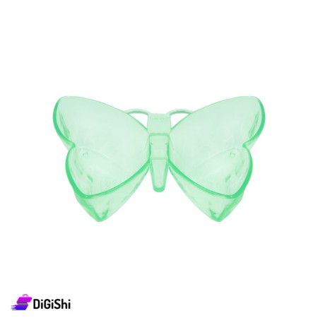 Plastic Two Section Serving Dish Butterfly Shape - Green