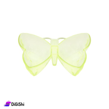 Plastic Two Section Serving Dish Butterfly Shape - Yellow