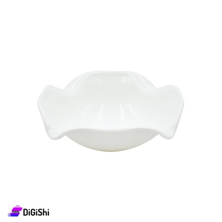 Flower Shaped Plastic Bowl - White