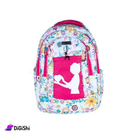 Floral Canvas Backpack - Fuchsia
