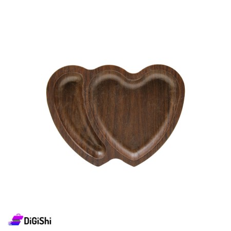 Heart And Half Shaped Wooden Serving Plate