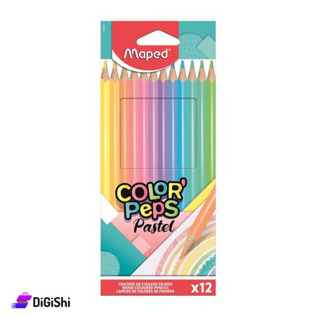 مجموعة أقلام تلوين باستيل Maped Color Peps - 12 قطعة