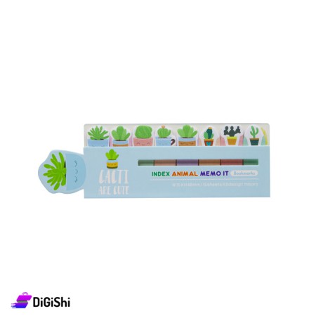 Cactus Sticky Bookmark Sheets - Blue