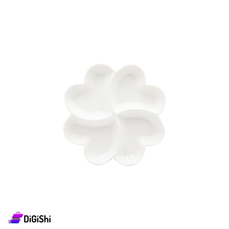 Heart Shaped Plastic Serving Dish - White
