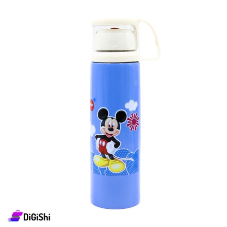 Thermos With Mickey Mouse Drawing - Blue