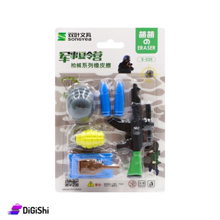 Tank and Sniper Statuary Erasers Set