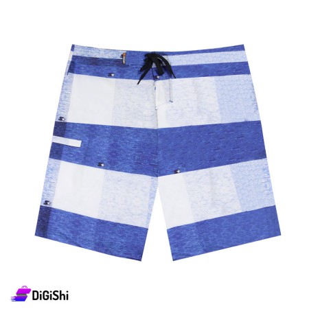 STARTER Men's Polyester Swim Shorts Striped - Blue