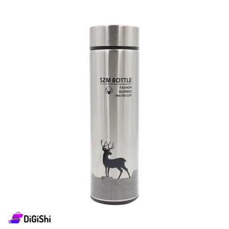 Thermos Digital Stainless Steel With Deer Drawing 500ml - Silver