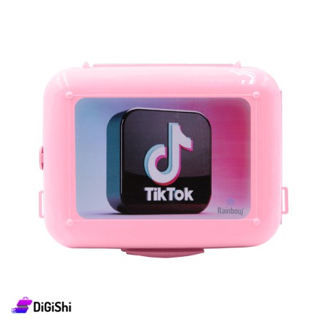 Plastic Lunch Box With TikTok Drawing 2141  - Light Pink