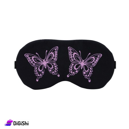 Cotton Blindfold Butterfly Print - Black & Pink