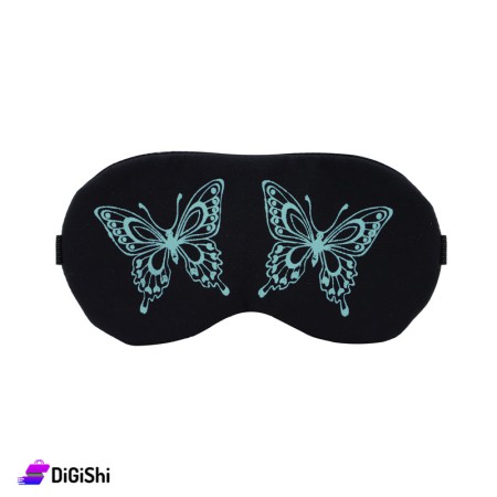Cotton Blindfold Butterfly Print - Black & Tiffany