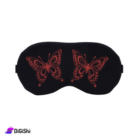 Cotton Blindfold Butterfly Print - Black & Red