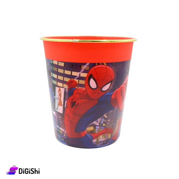 Shop Spider Man Plastic wastebasket with Golden Edge - Red | DiGiShi