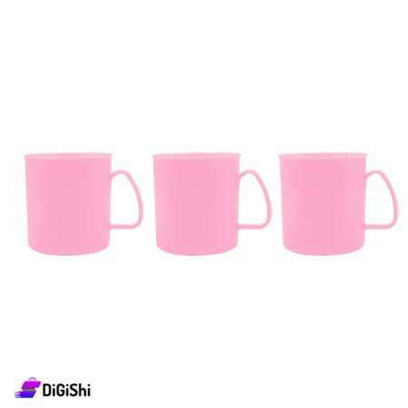 Kids Colorful Plastic Mug Set -Pink