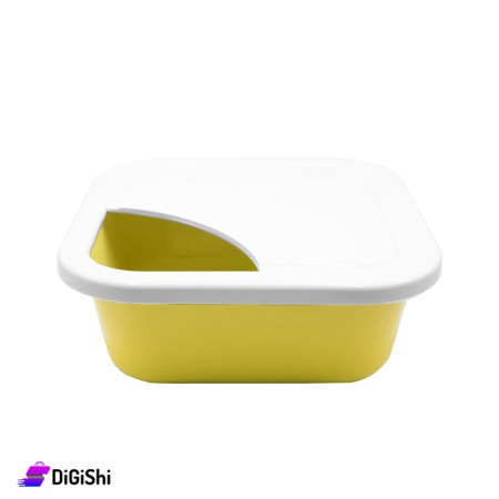 Square Plastic Chopper with Bowl - Yellow