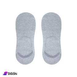 Plain Cotton Short Men Socks - Grey