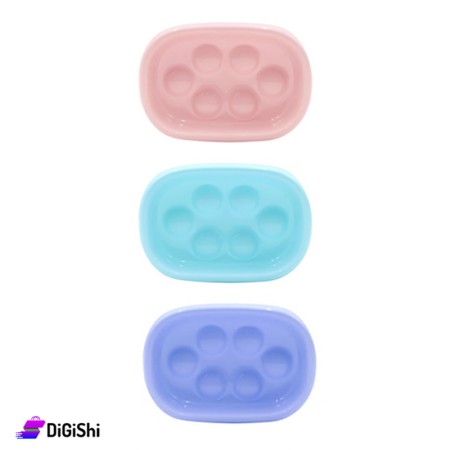 Set of Plastic Soap Holders - Violet & Pink & Blue