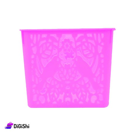 Square Mesh Plastic Basket Small Size - Pink