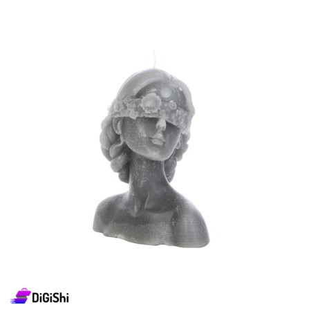 Woman Head Shaped Scented Candle - Gray