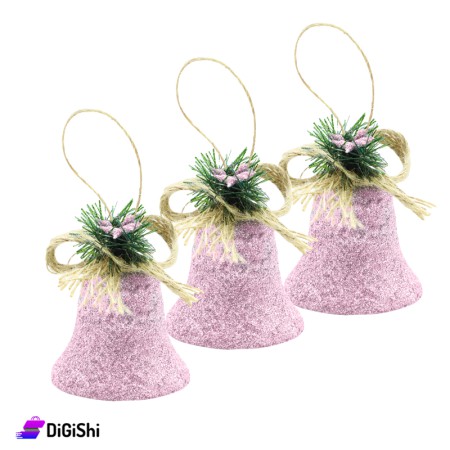 Bell Shaped Christmas Tree Decorations Set - Pink