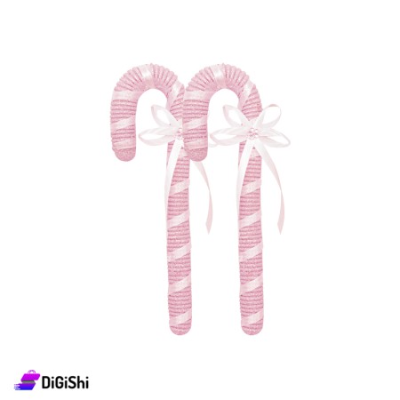 Pair of Christmas Tree Decoration Crutch - Pink