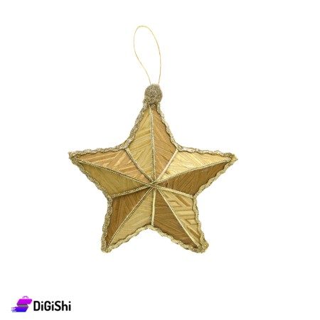 Satin Star Christmas Tree Decoration Crutch Medium Size - Gold
