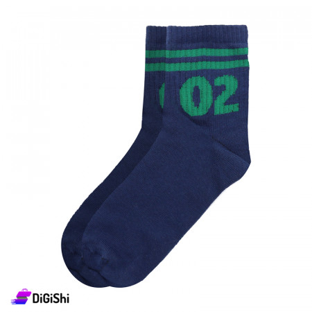 ZOX Plus Women's Cotton Medium Length Socks - Navy