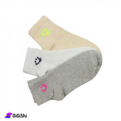 Al Samah Girls' socks Medium Length with Smile Drawing
