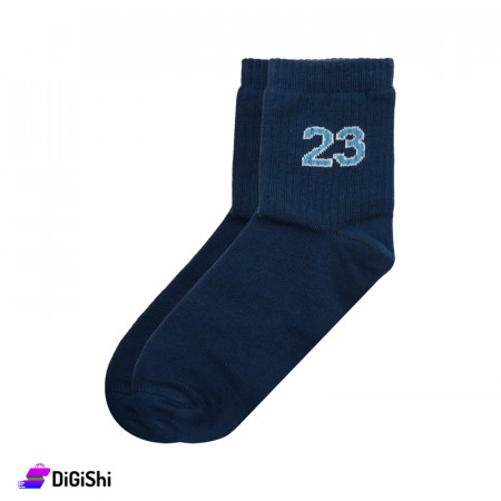 ZOX Plus Jordan Women's Cotton Medium Length Socks - Navy