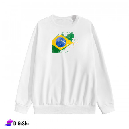 كنزة قطن فليس للرجال والنساء رسمة علم البرازيل