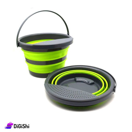 Foldable rounded silicone pail