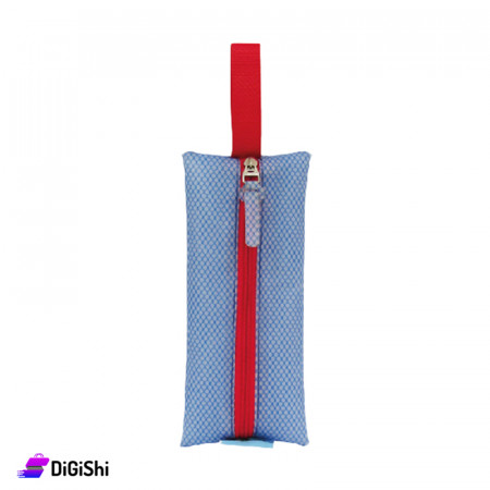 ZIDNY Linoleum Pencil Case - Blue and Red