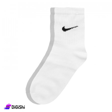 ZOX Plus Pairs of Men's Towel Medium Leg Socks with NIKE Logo - White