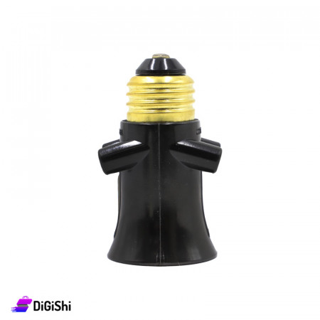 Bulb Socket with Additional Power Socket - Black