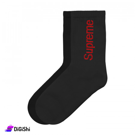 ZOX Plus Pairs of Men's Towel Long Leg Socks with Supreme - Black