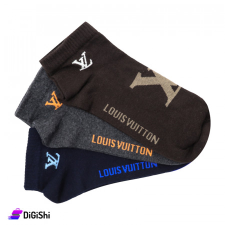 Al Samah Louis Vuitton Cotton Men Short Socks Set Group 1