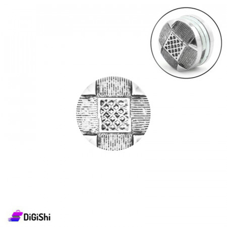 Magnetic Square Drawing Hijab Pins - Silver