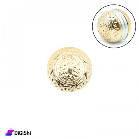 Magnetic Circles and Ornament Drawing Hijab Pins - Gold