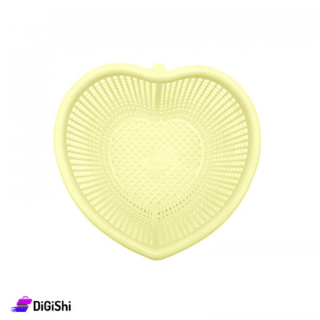 Heart Shaped Plastic Strainer - Light Yellow