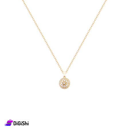 Necklace Inlaid with Zircon Shape - Golden