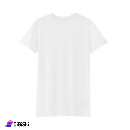 Al Samah Cotton Undershirt Half Sleeves for Men O Neck- White