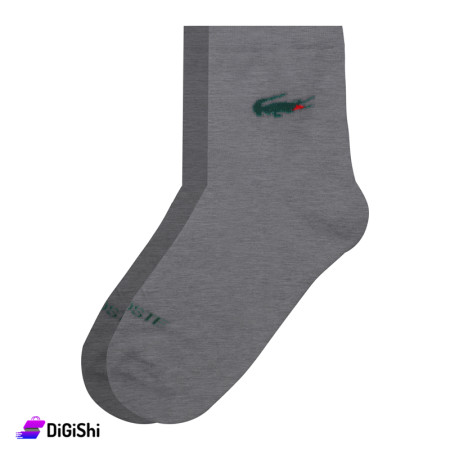 ZOX Plus Pairs of Lacoste Men's Towel Medium Leg Socks - Dark Gray