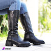Women's Long Lined Leather Boots with Side Zip