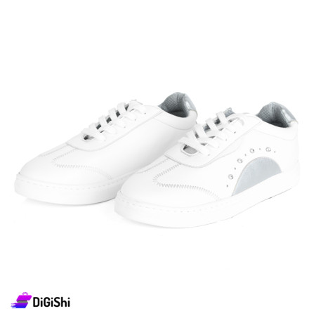 Women's Leather Shoes - White