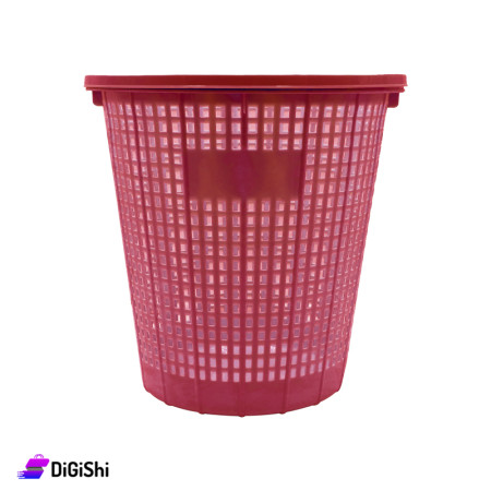 Mesh Plastic Wastebasket Medium Size - Red