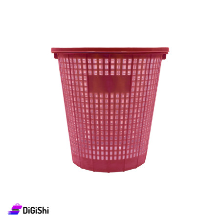 Mesh Plastic Wastebasket Small Size - Red