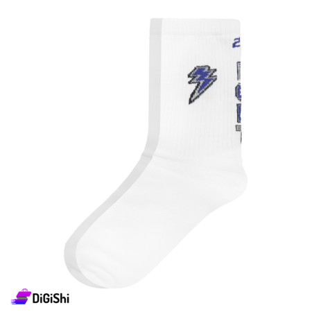 ZOX Plus Pairs of Men's Towel Long Socks BOLT Logo- White