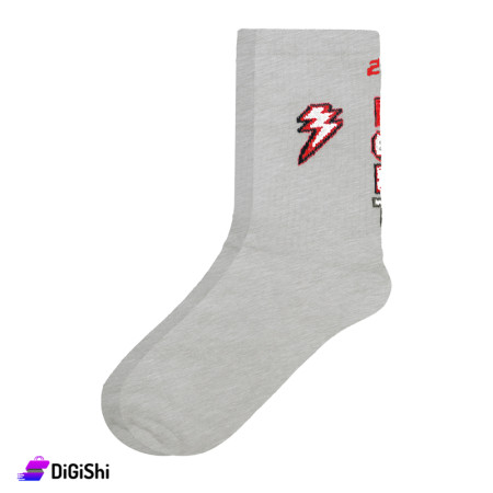 ZOX Plus Pairs of Men's Towel Long Socks BOLT Logo - Gray