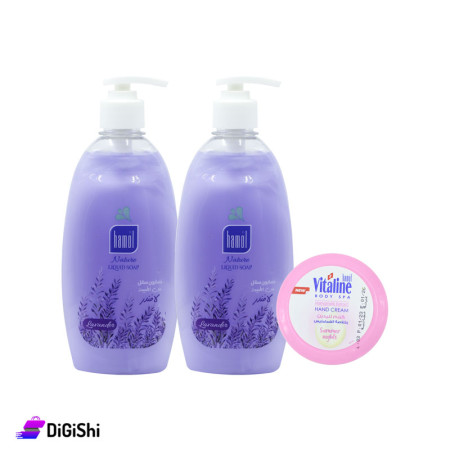 hamol Offer Two packs of Lquid Hand Soap with Lavender Scent and Moisturizing Hand Cream